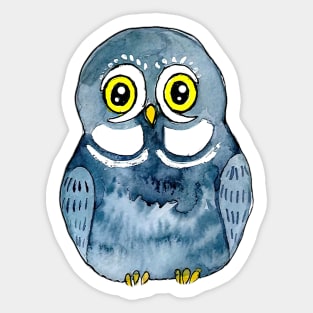 Women Owl Watercolor Sticker